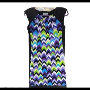 MAGGIE OF LONDON Sleeveless Chevron Dress size 4